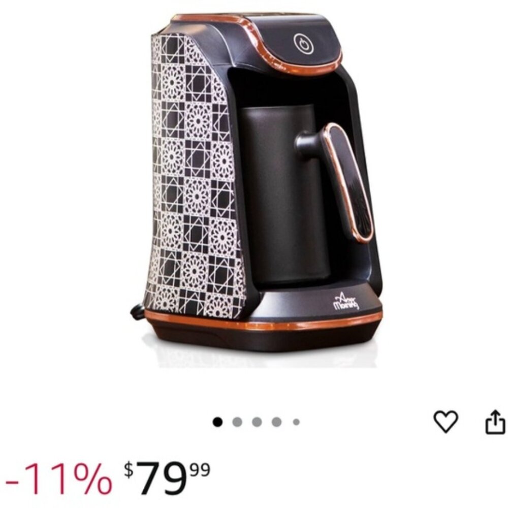 New. Unopened. Black and Copper Turkish coffee maker